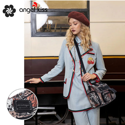 Damen-Satchel-Tasche Vintage-Schwarz Großes Fassungsvermögen Mit Abnehmbarem Tragegurt