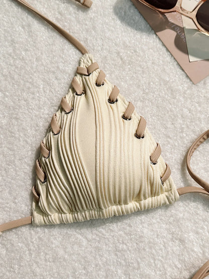 Sommerliches kariertes Bikini-Set mit Push-up-Effekt – verführerische Bademode für den Strand und Pool