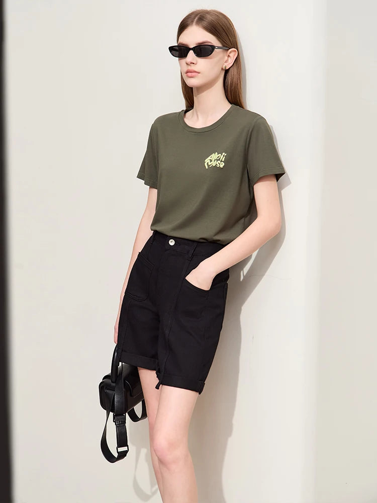 Minimalismus Baumwoll Jeans – Vintage Retro Fashion Shorts für Frauen