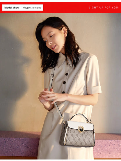 Damen Crossbody Tasche Aus PVC Leder Im Vintage Stil