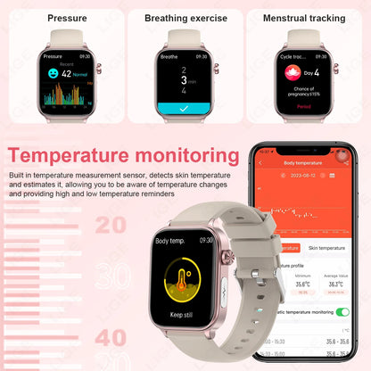 Damen und Herren Mikro-Smartwatch mit EKG und Gesundheitsfunktionen