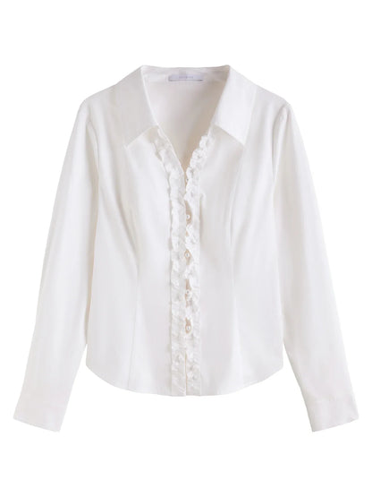 Sommerliches Damen-Temperament-Shirt mit V-Ausschnitt im französischen Stil – vielseitig kombinierbar und locker geschnitten