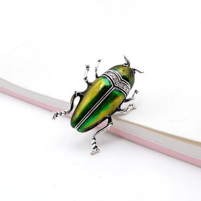 Brosche Käfer Insekt Emaille Strass Geschenk Damen Herren Kinder