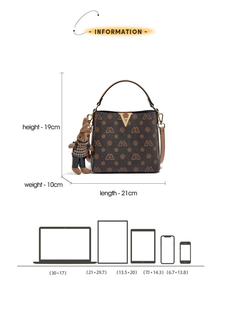 Damen Handtasche im Retro-Stil mit kleinem Bucket Bag
