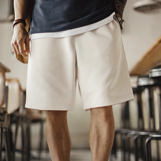 Männer Sommer Shorts mit kontrastfarbigem gestricktem Design und elastischer Taille