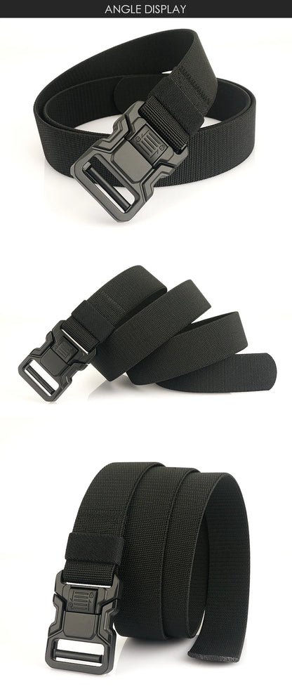 Herren-Gürtel aus elastischem Nylon mit verstellbarer Metallschnalle blau Alltag und Freizeit