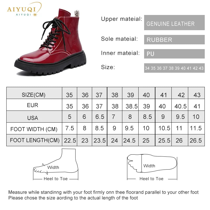 Rote Damen-Stiefelette mit Schnürung, glattem Obermaterial und breiter Gummisohle