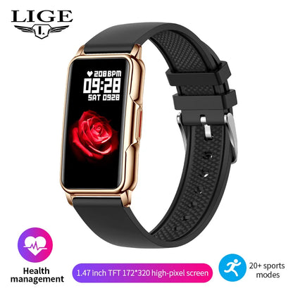 LIGE Mann Frauen 1,47 "Full Touch Screen BT Anruf Smart Uhr Musik Fitness Sport Armband Schlaf Monitor Mann Smartwatch männer 2025