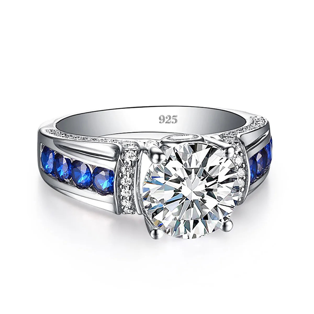 Damen-Ring Moissanit D-Farbton VVS1 2 Ct Sterlingsilber 925 Schmuckqualität Premium