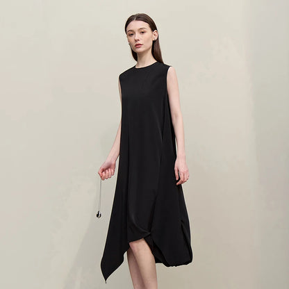 Sommerkleid Damen Armenlos Mit Plissee Und Taillenakzent