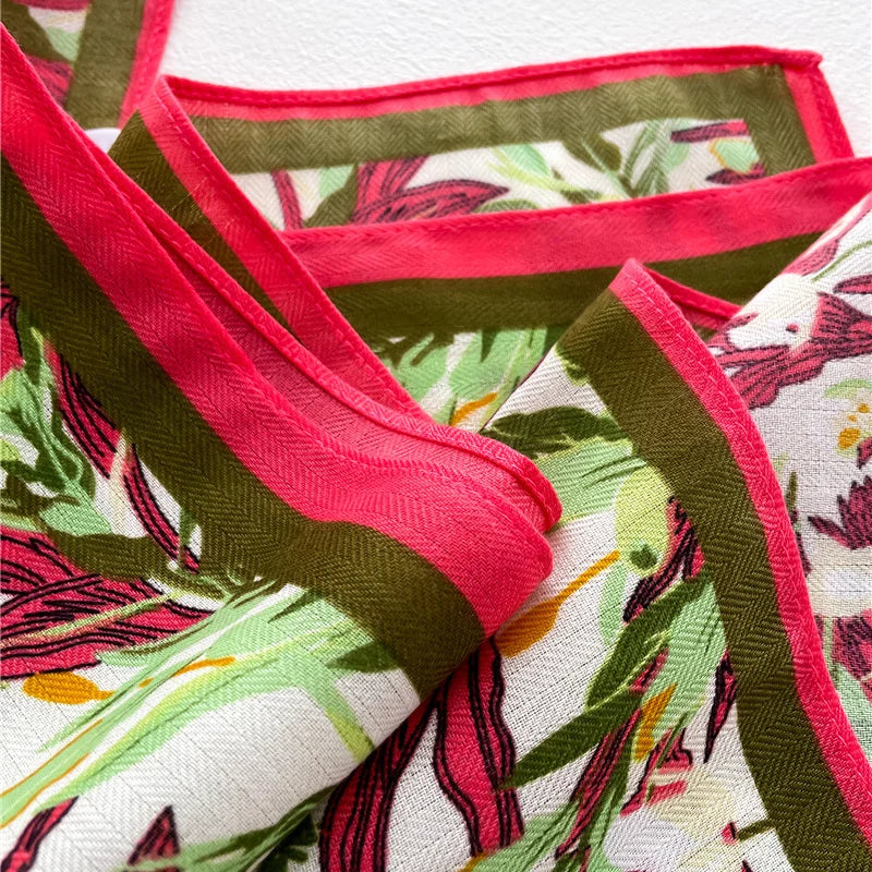 Damen Baumwoll Schal Bandana Blumen Vintage Bohemian quadratisch Sommer Strand