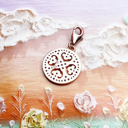 Damen-Charm-Anhänger Roségold Ornament Glück Sommer aus Sterlingsilber