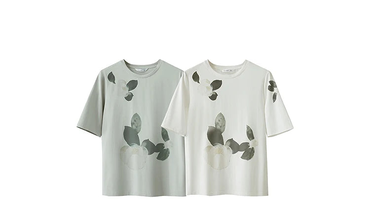 Damen T-Shirt im lässigen Stil mit floralem Print und Rundhalsausschnitt