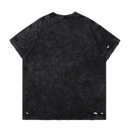 Herren Übergroßes T-Shirt mit Zerrissenen Löchern für Lässige Streetwear im Sommer