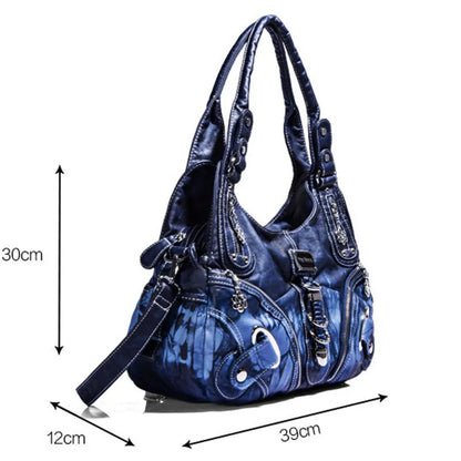 Damen-Schultertasche Großes Fassungsvermögen Mit Tie-Dye Muster Und Griff Im Vintage-Stil Für Alltag Und Freizeit