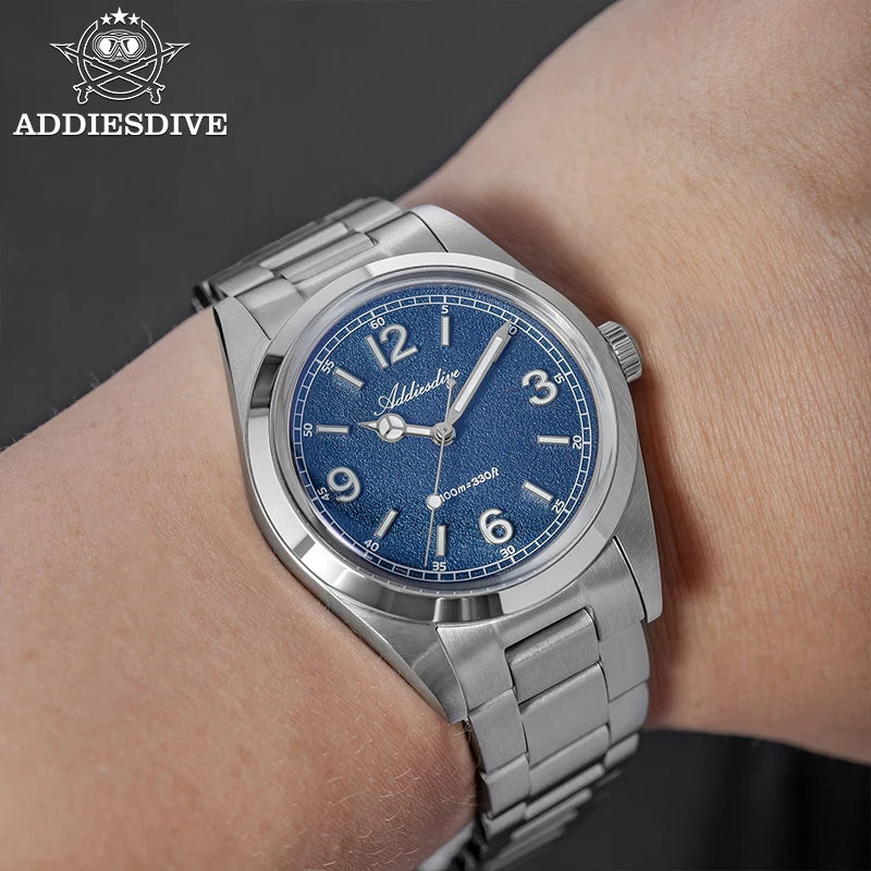 Herren-Quarzuhr 36 mm mit Bubble-Glas in Sommerfarben