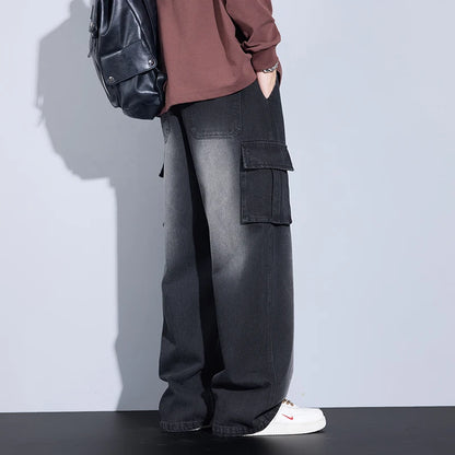 Herren Baggy Jeans im Y2K Cargo Style mit weitem Bein und Taschen