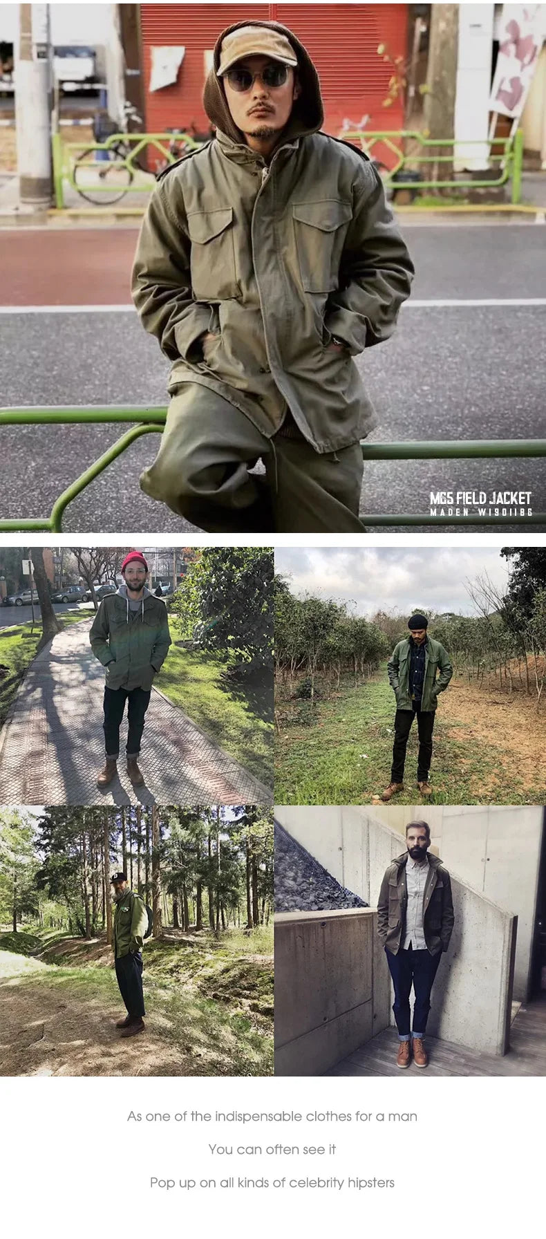 Herren Feldjacke Grüne Vintage-Armeejacke Lässige Windjacke Reverskragen Taschen Mantel