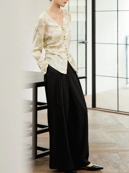 Leichte Damen-Chiffonbluse mit Blumenmuster und eckigem Ausschnitt – Kurzarm-Sommeroberteil