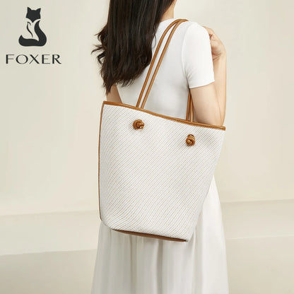 Damen Schultertasche aus Stoff im Bucket-Stil Casual Große Tasche