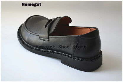 Big Round Toe Men's Shoes New Wide Toe British Style Low Heel Soft Sole Soft Leather Men's Shoes Trend Business Casual Shoes