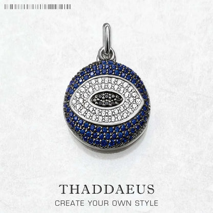 Damen-Anhänger Türkisches Auge Schutz trendiger Stil aus Sterlingsilber