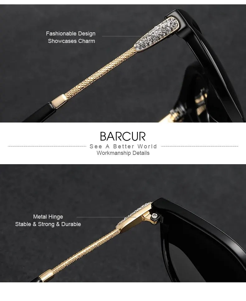 Damen-Sonnenbrille Cat Eye oval Farbverlauf UV400 polarisiert Basis