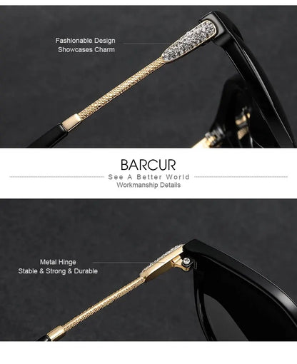 Damen-Sonnenbrille Cat Eye oval Farbverlauf UV400 polarisiert Basis