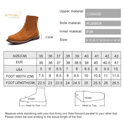 AIYUQI Women Chelsea Boots 2025 Autumn Winter New British Style Fashion Marton Boots Women Suede Slip-on Ankle Boots Women