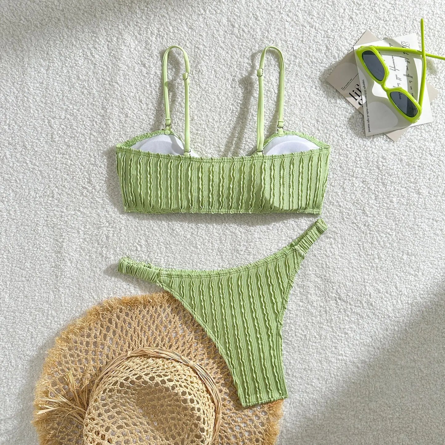 Schwarzes Sexy Bikini-Set mit Push-up für Damen – Brasilianischer Stil für Strand und Pool