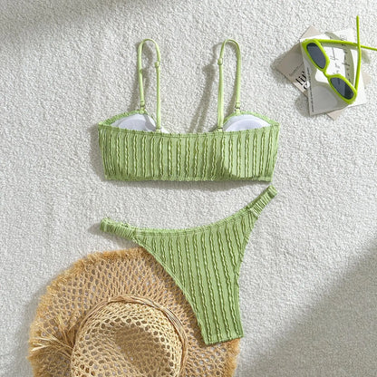 Schwarzes Sexy Bikini-Set mit Push-up für Damen – Brasilianischer Stil für Strand und Pool