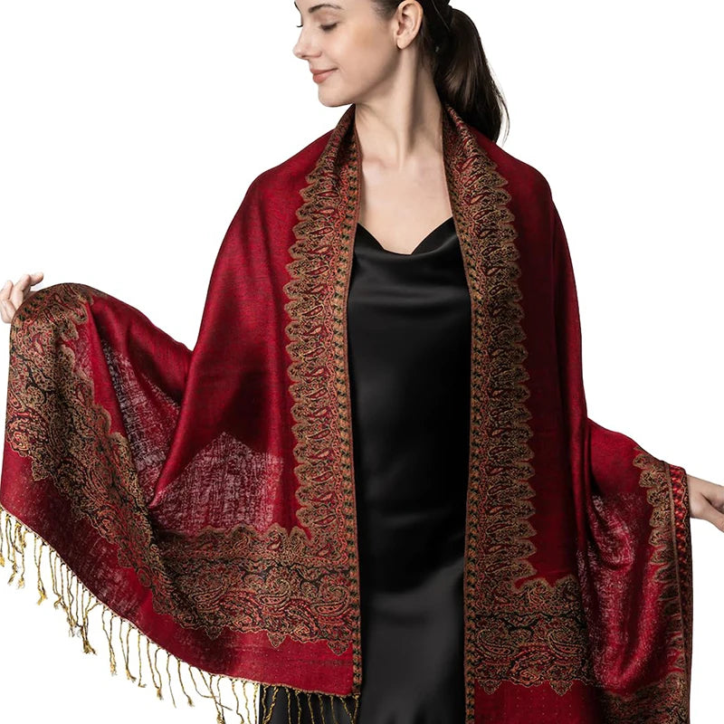 Damen Winterschal Kaschmir Plaid warm Pashmina Bandana Quaste Qualität