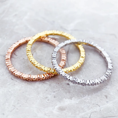 Damen-Ring Punkte weißer Stein Delikatesse Sommer aus Sterlingsilber