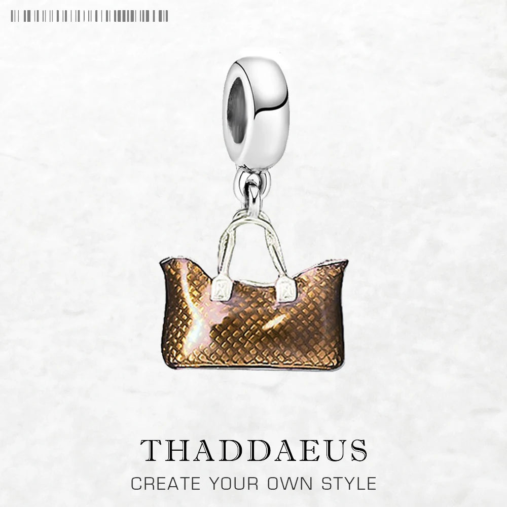 Damen-Charm-Anhänger Tasche Frühling trendig Club aus Sterlingsilber
