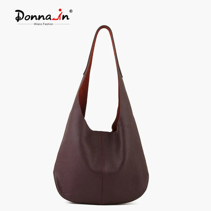 Burgunderroter Leder-Tote | Beutel Im Hobo-Stil