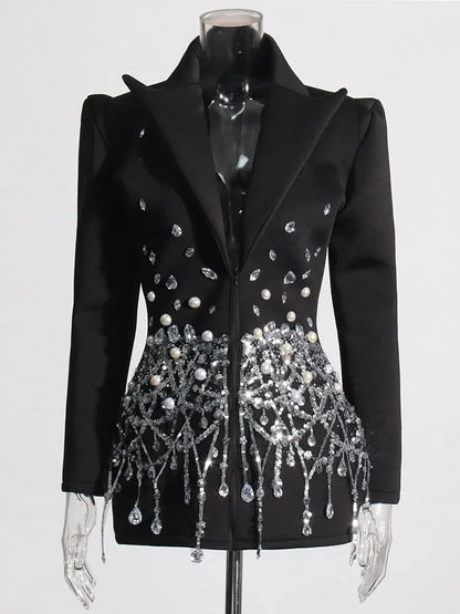 Elegantes ärmelloses Midi-Kleid mit Rundhalsausschnitt und Patchwork-Schal – stilvolle Tunika für Damen