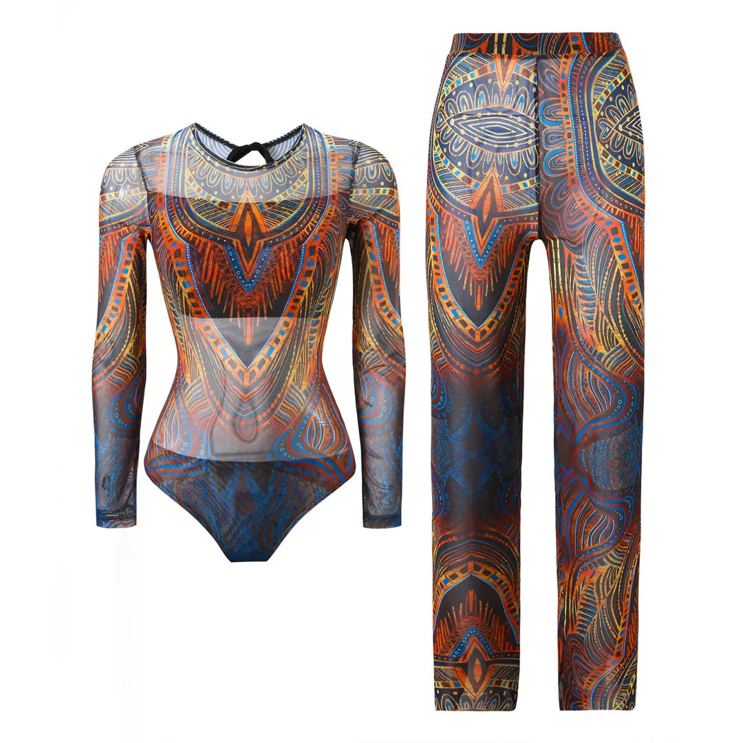 Damen-Hose mit Blumenmuster