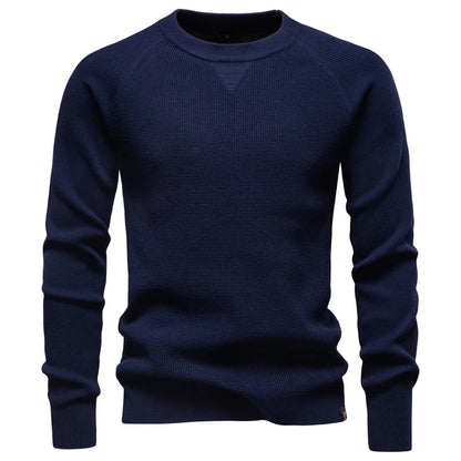 Herren Langarmshirt Mit Rundhals Aus Komfortablem Stoffmix