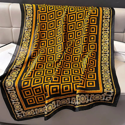 Damen Seidenschal groß Sommer Strand Hijab Turban Foulard Bandana Sonnenschutz