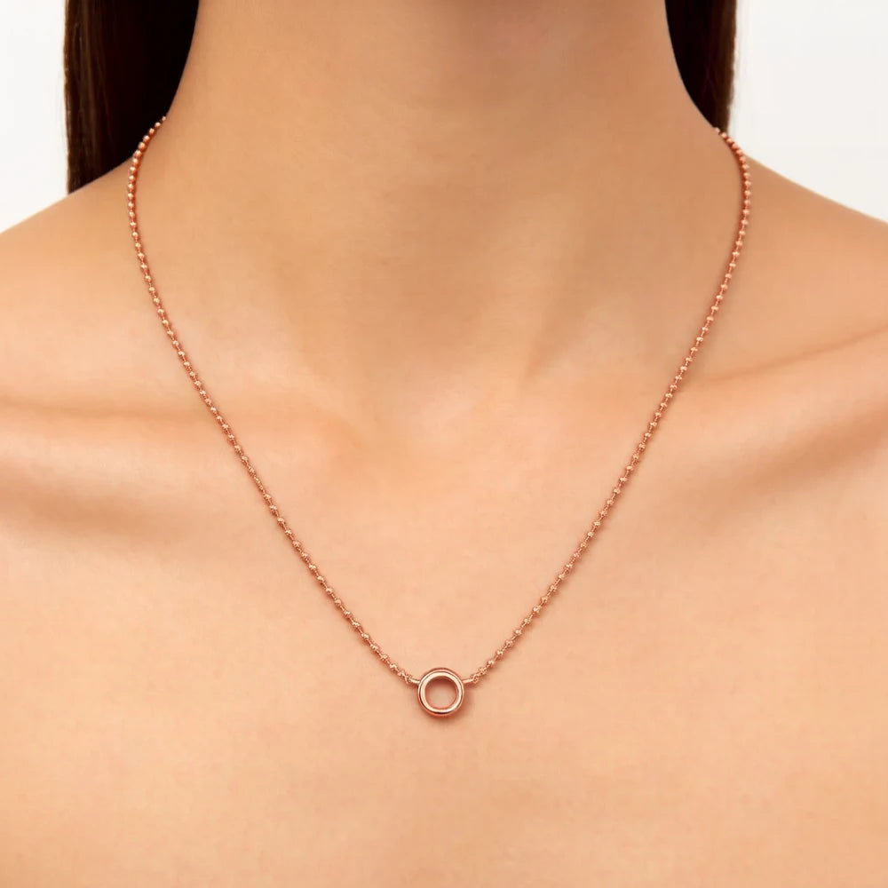 Damen-Halskette Charm-Kette rund Roségold Winter romantisch aus Sterlingsilber