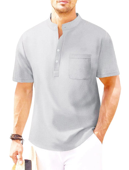 Langarm-Poloshirt für Herren mit Reverskragen – dünnes, vielseitiges Oberteil für Business und Freizeit in Uni-Farben, ideal für den Frühling und Herbst