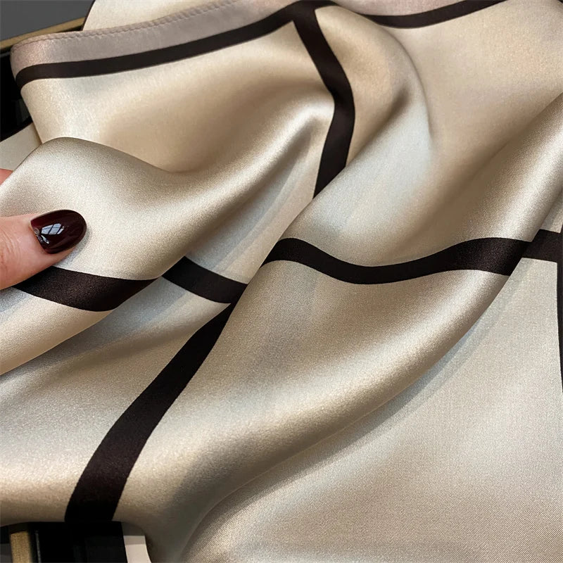 Damen Seidenschal quadratisch 70cm Halstuch Bandana Hijab Pashmina N