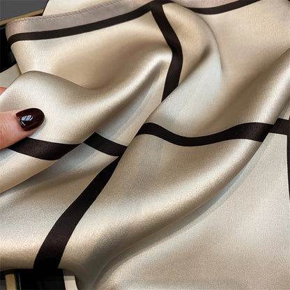 Damen Seidenschal quadratisch 70cm Halstuch Bandana Hijab Pashmina N