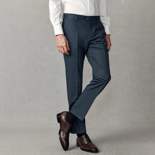 Herrenanzug aus 100% Wolle im traditionellen chinesischen Stil, einreihig, in Schwarz, Blau oder Grau – ideal für formelle Anlässe und Dinnerpartys.