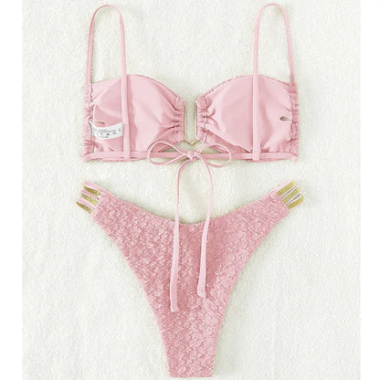 Floraler Bikini-Set mit Push-up-Effekt – Sexy Bademode für Damen am Strand oder Pool