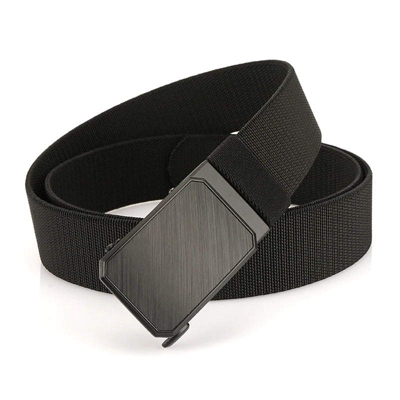 Herren-Gürtel Elastisch mit verstellbarer Passform und Automatische Schnalle aus Nylon 38 Mm Breite
