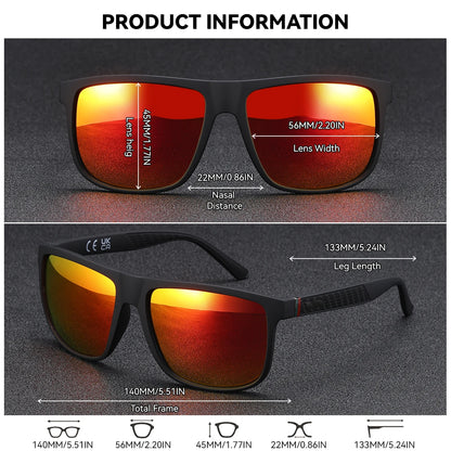 Sonnenbrille Rechteck Spiegel UV400 polarisiert Business Reise Herren
