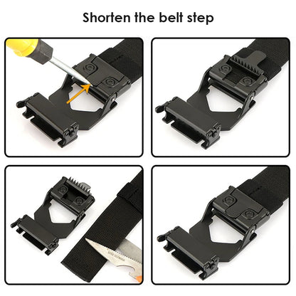 Herren-Gürtel Elastischer 3,8 Zentimeter Breite Gurtband Mit Metall-Schnalle Und Automatikverschluss