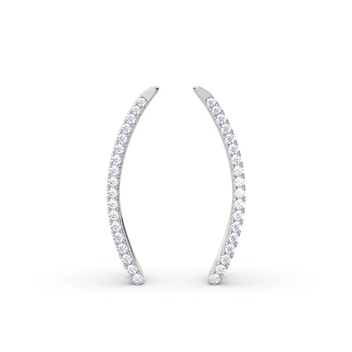 Damen-Moissanit-Blatt-Kletterohrringe aus 925er Silber, Zertifiziertes Schmuckstück für Hochzeit