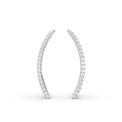 Damen-Moissanit-Blatt-Kletterohrringe aus 925er Silber, Zertifiziertes Schmuckstück für Hochzeit